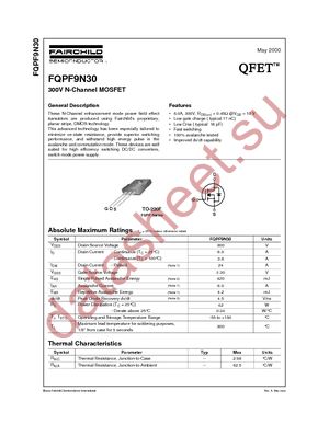 FQPF9N30 datasheet  